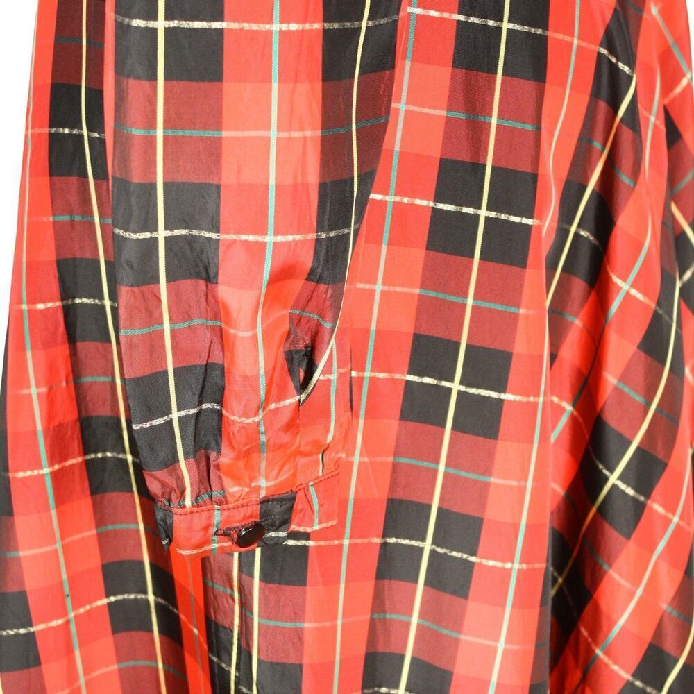 Vintage Red Plaid Shirt Dress Tartan Fit & Flare Long Sleeve B36 W28 - Hey Viv - Picture 7 of 9